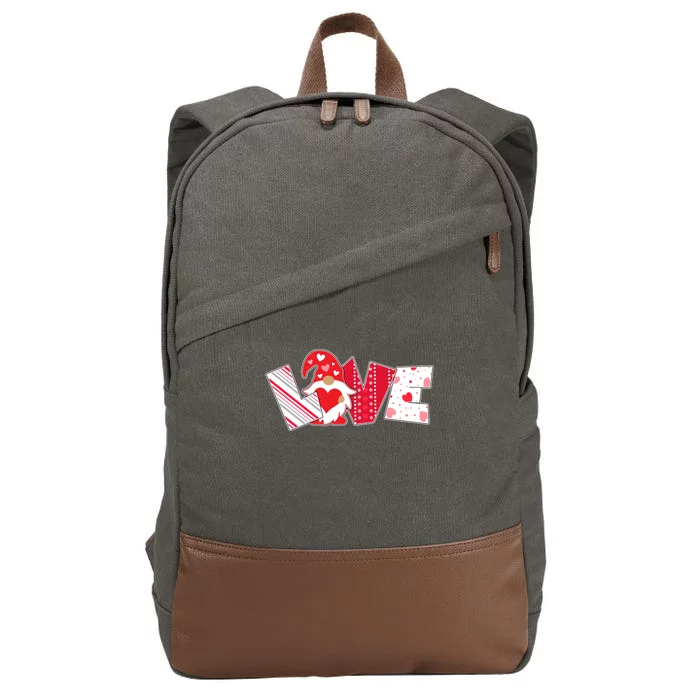 Cute Valentine's Day Love Gnome Cotton Canvas Backpack