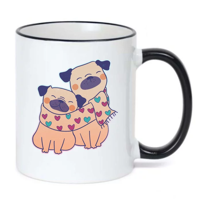 Cute Valentine's Day Puppies Black Color Changing Mug