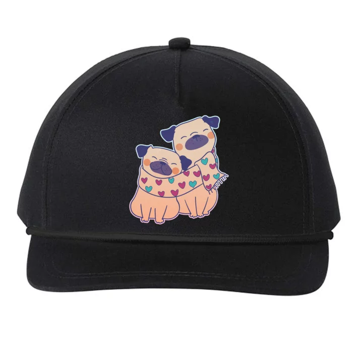 Cute Valentine's Day Puppies Snapback Five-Panel Rope Hat