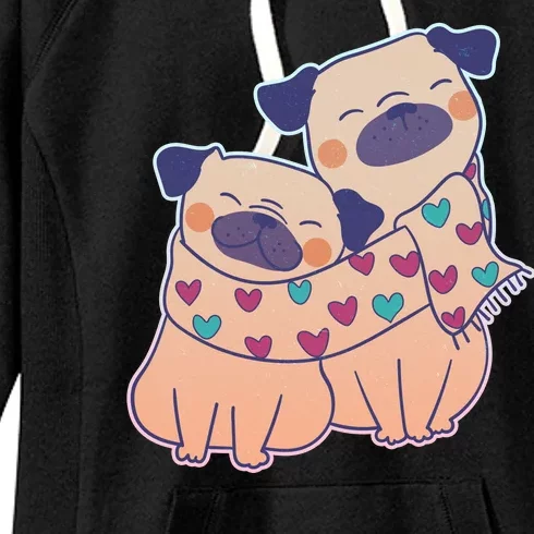 Cute Valentine's Day Puppies Women's Fleece Hoodie