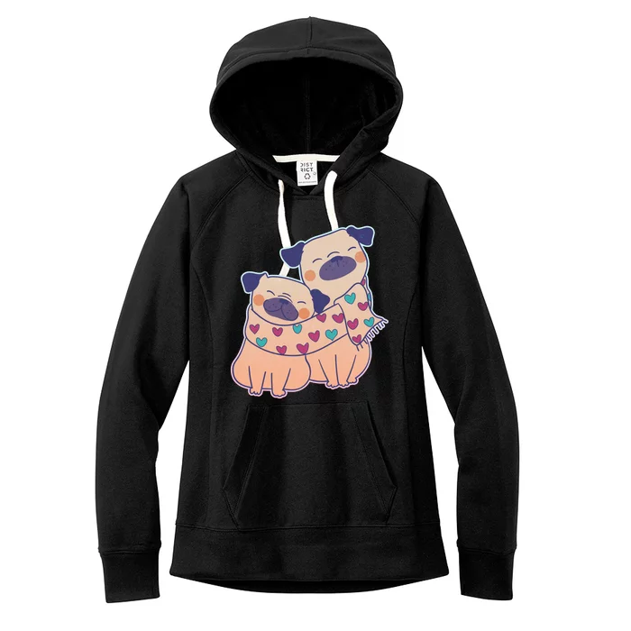 Cute Valentine's Day Puppies Women's Fleece Hoodie