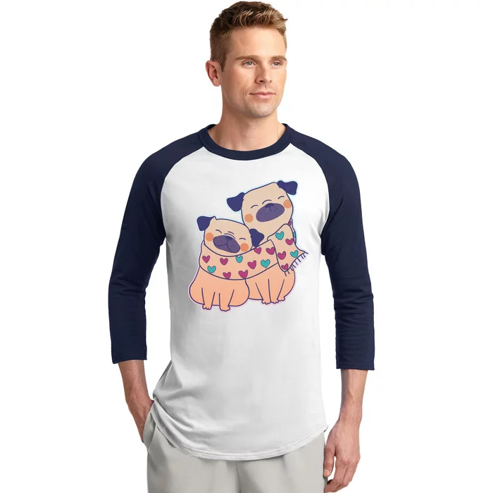 Cute Valentine's Day Puppies Baseball Sleeve Shirt