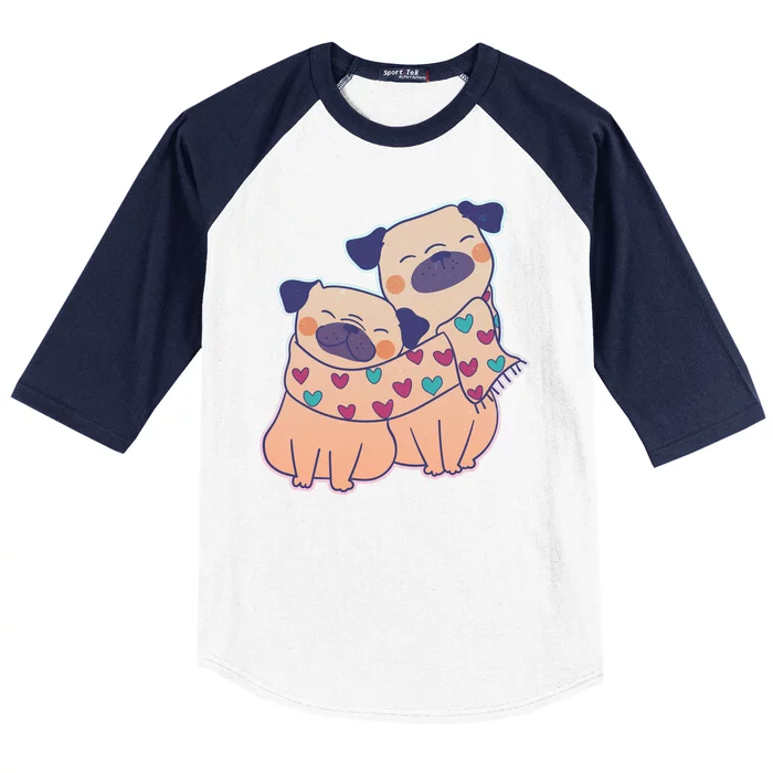 Cute Valentine's Day Puppies Baseball Sleeve Shirt