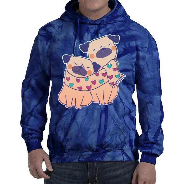 Cute Valentine's Day Puppies Tie Dye Hoodie