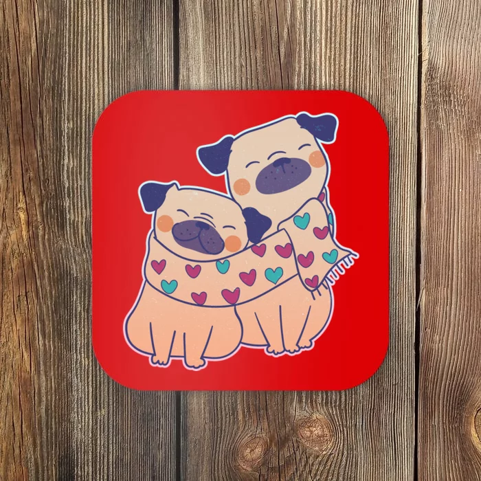 Cute Valentine's Day Puppies Coaster