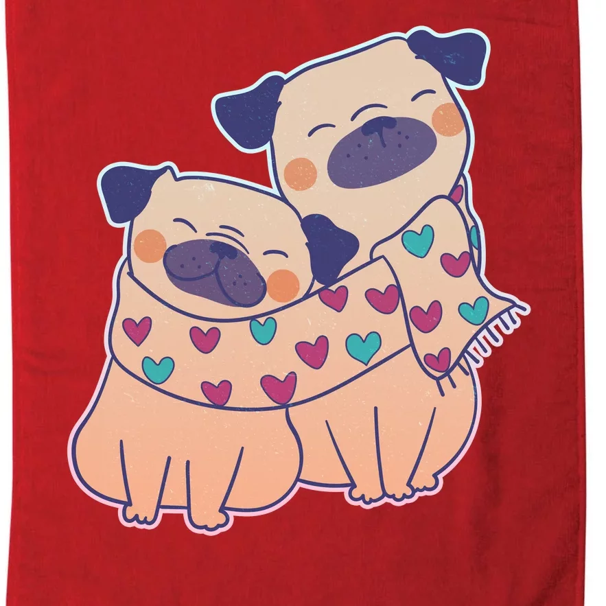 Cute Valentine's Day Puppies Platinum Collection Golf Towel