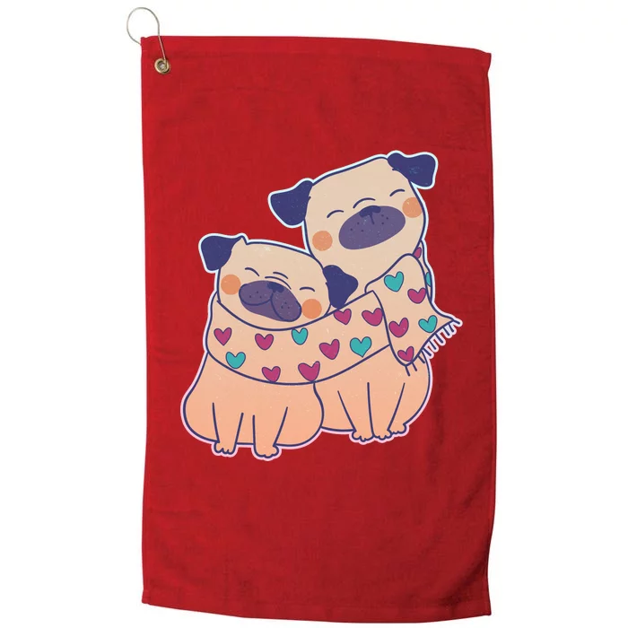 Cute Valentine's Day Puppies Platinum Collection Golf Towel