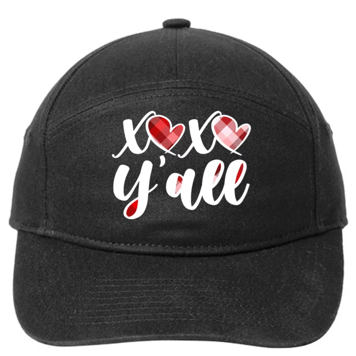 Cute Valentine's Day XOXO Y'all 7-Panel Snapback Hat