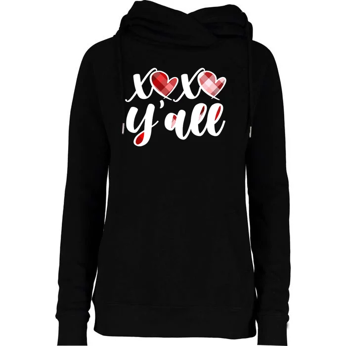 Cute Valentine's Day XOXO Y'all Womens Funnel Neck Pullover Hood