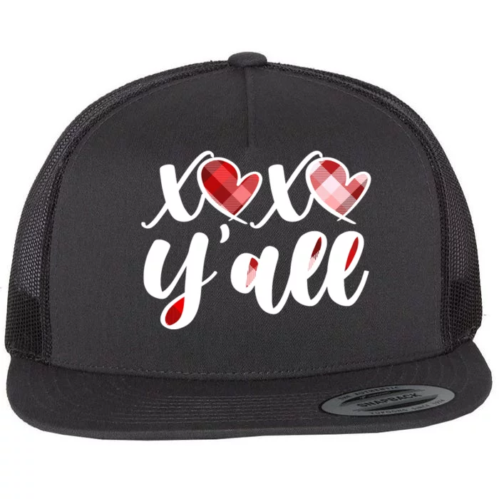 Cute Valentine's Day XOXO Y'all Flat Bill Trucker Hat