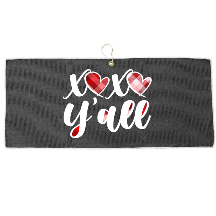 Cute Valentine's Day XOXO Y'all Large Microfiber Waffle Golf Towel