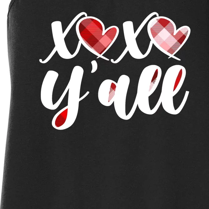 Cute Valentine's Day XOXO Y'all Women's Racerback Tank