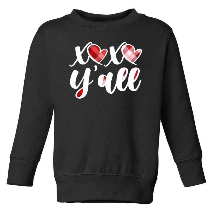 Cute Valentine's Day XOXO Y'all Toddler Sweatshirt