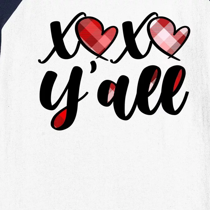 Cute Valentine's Day XOXO Y'all Baseball Sleeve Shirt