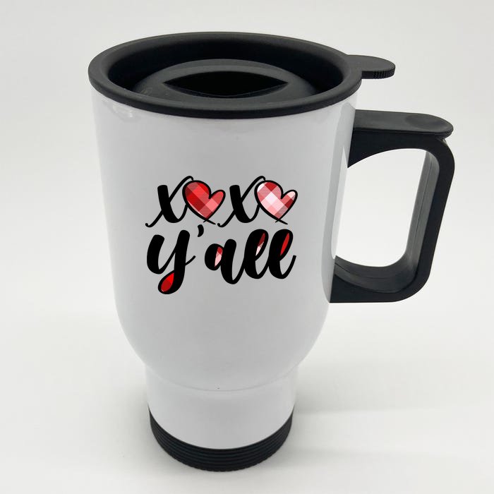 Cute Valentine's Day XOXO Y'all Front & Back Stainless Steel Travel Mug