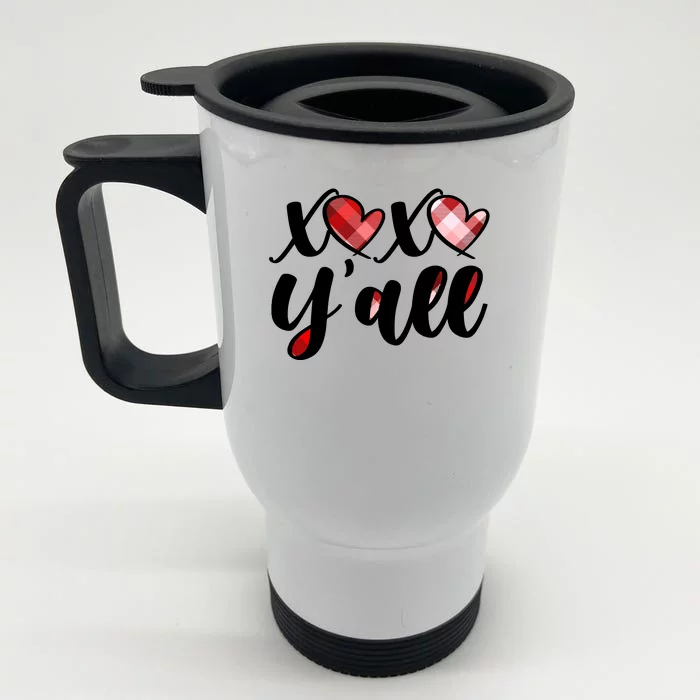 Cute Valentine's Day XOXO Y'all Front & Back Stainless Steel Travel Mug