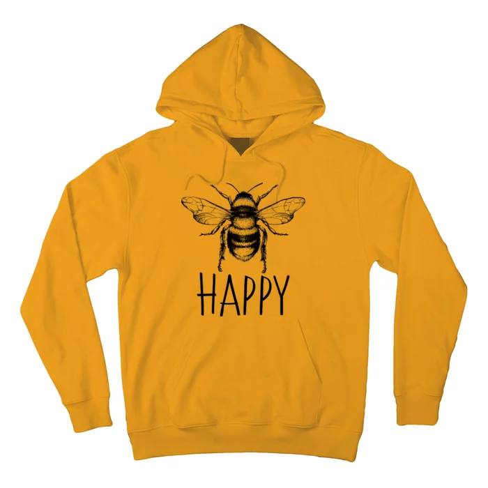 Cute Vintage Bee Happy Hoodie