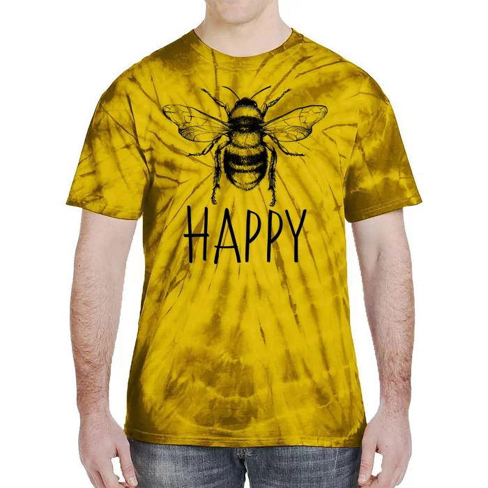 Cute Vintage Bee Happy Tie-Dye T-Shirt