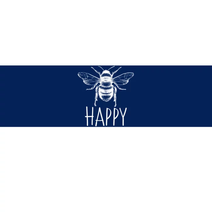 Cute Vintage Bee Happy Bumper Sticker