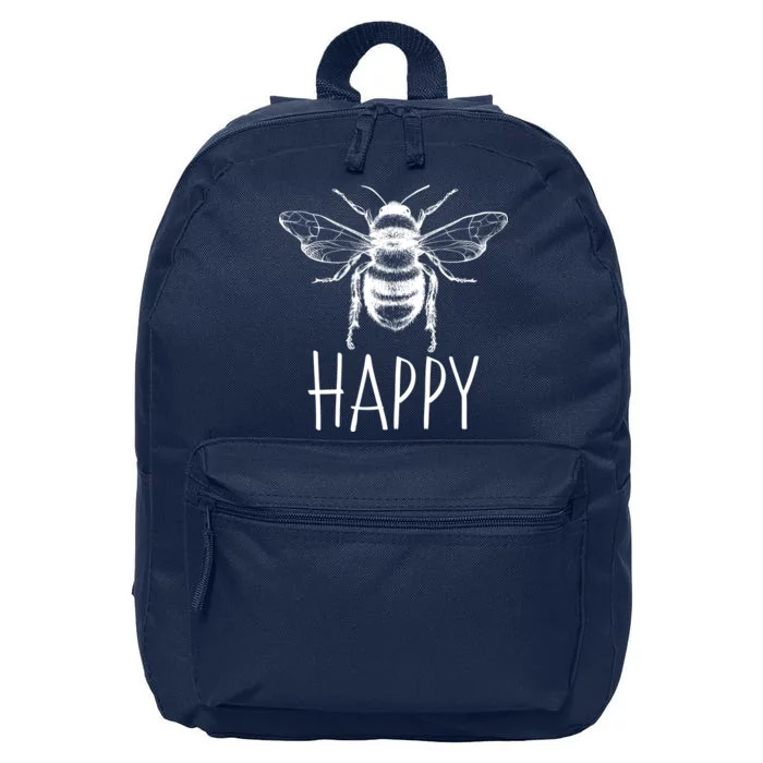 Cute Vintage Bee Happy 16 in Basic Backpack