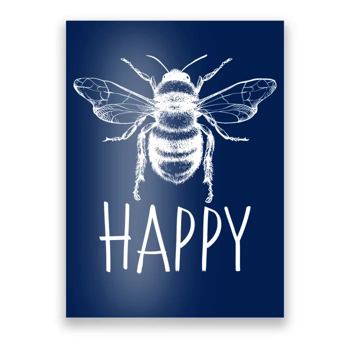 Cute Vintage Bee Happy Poster