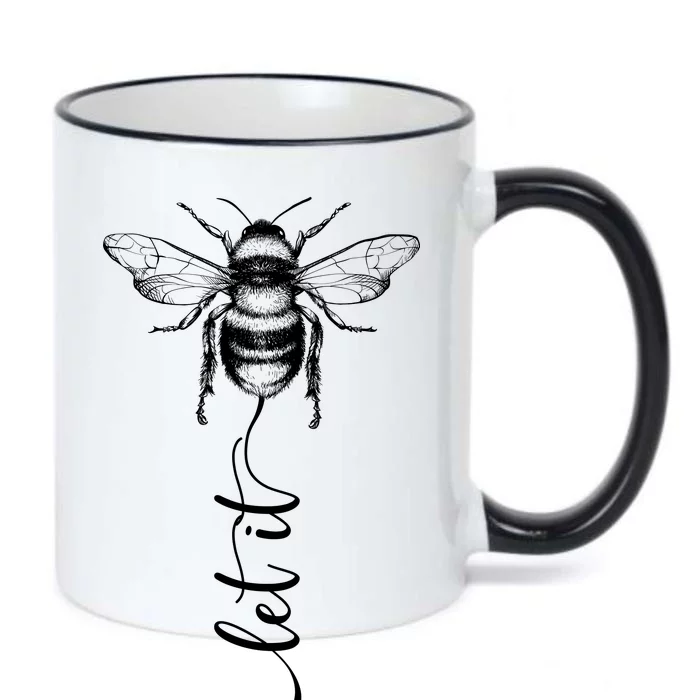 Cute Vintage Let It Bee Black Color Changing Mug