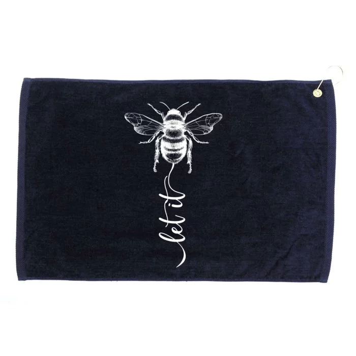 Cute Vintage Let It Bee Grommeted Golf Towel