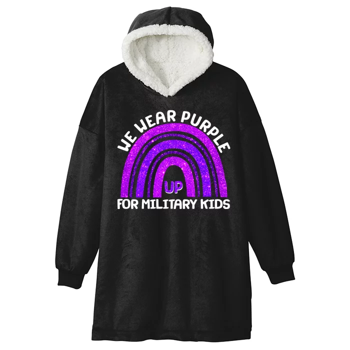 Cute We Wear Purple Up For Military Kids Purple Rainbow Hooded Wearable Blanket