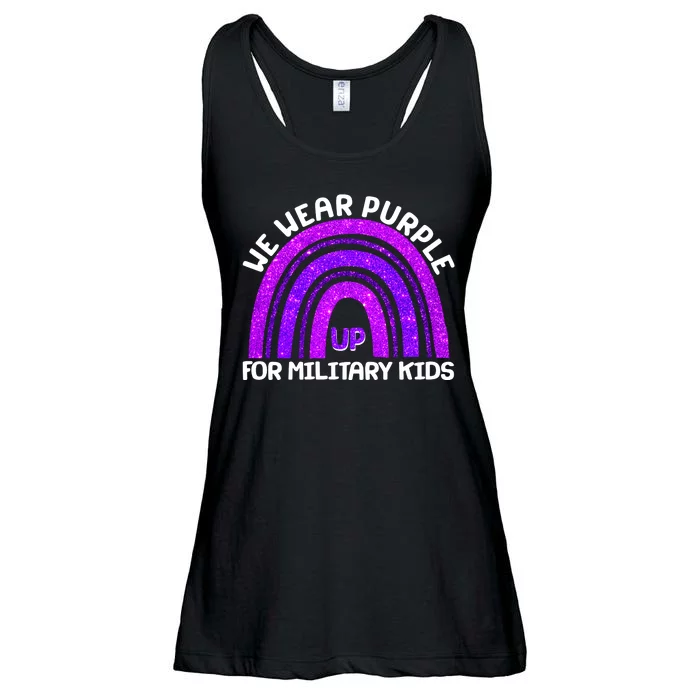 Cute We Wear Purple Up For Military Kids Purple Rainbow Ladies Essential Flowy Tank