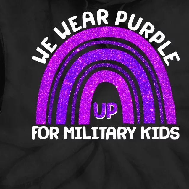 Cute We Wear Purple Up For Military Kids Purple Rainbow Tie Dye Hoodie