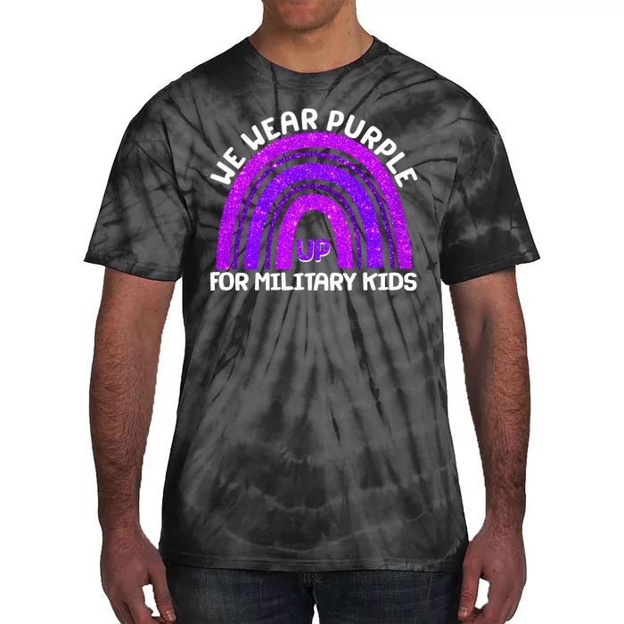 Cute We Wear Purple Up For Military Kids Purple Rainbow Tie-Dye T-Shirt