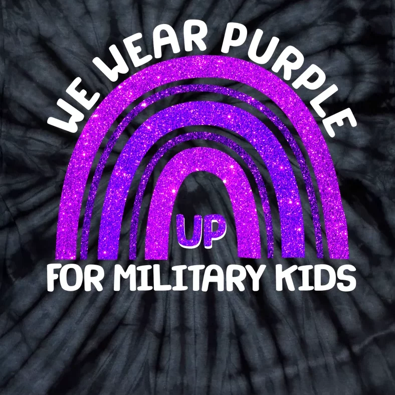 Cute We Wear Purple Up For Military Kids Purple Rainbow Tie-Dye T-Shirt