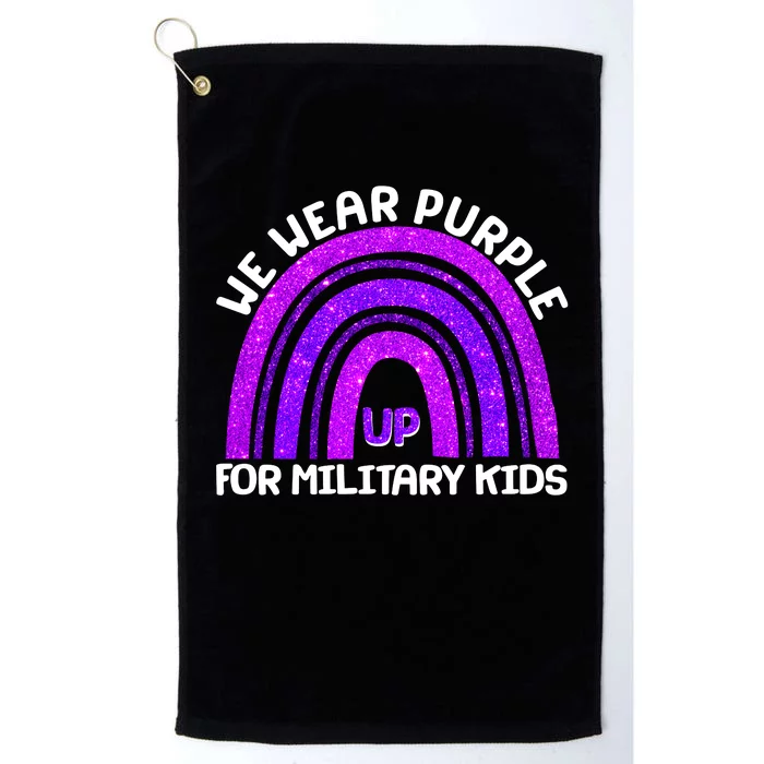 Cute We Wear Purple Up For Military Kids Purple Rainbow Platinum Collection Golf Towel