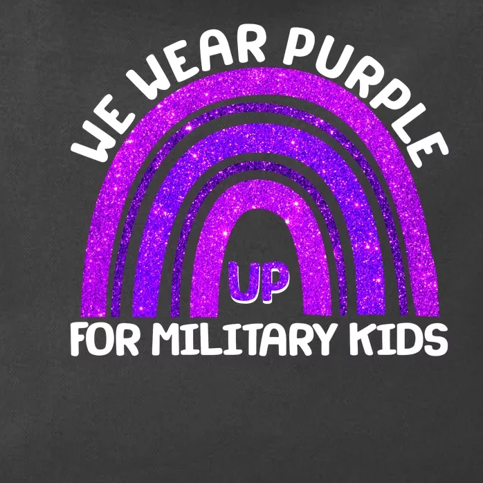 Cute We Wear Purple Up For Military Kids Purple Rainbow Zip Tote Bag