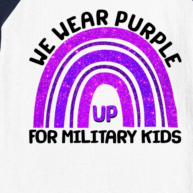 Cute We Wear Purple Up For Military Kids Purple Rainbow Baseball Sleeve Shirt