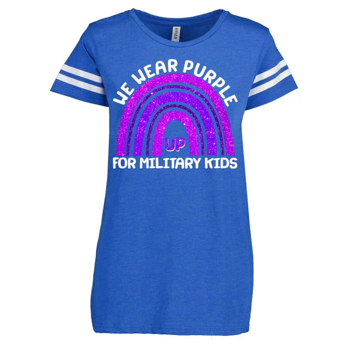 Cute We Wear Purple Up For Military Kids Purple Rainbow Enza Ladies Jersey Football T-Shirt