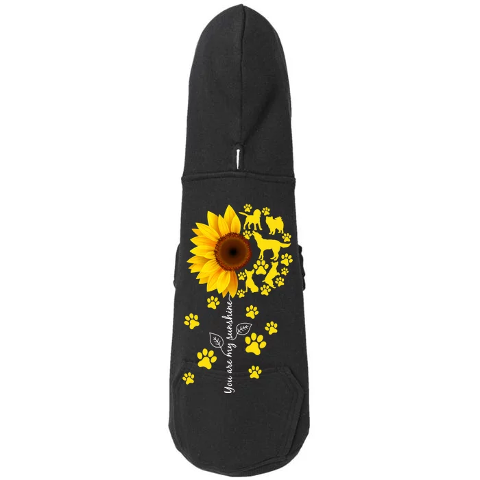 Cute You Are My Sunshine Sunflower Dogs Doggie 3-End Fleece Hoodie