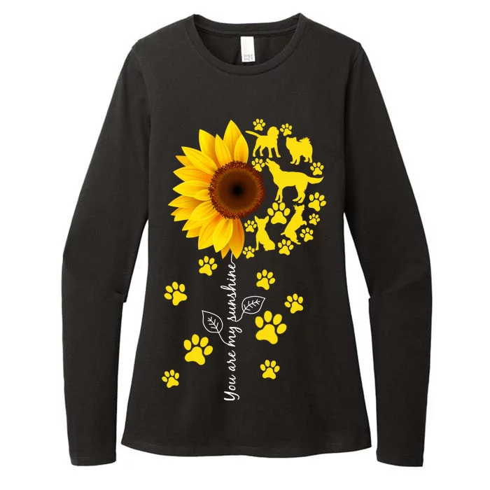 Cute You Are My Sunshine Sunflower Dogs Womens CVC Long Sleeve Shirt