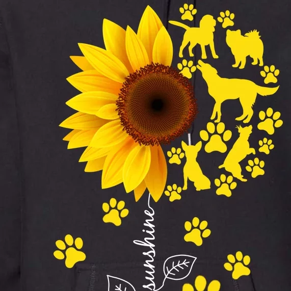 Cute You Are My Sunshine Sunflower Dogs Premium Hoodie