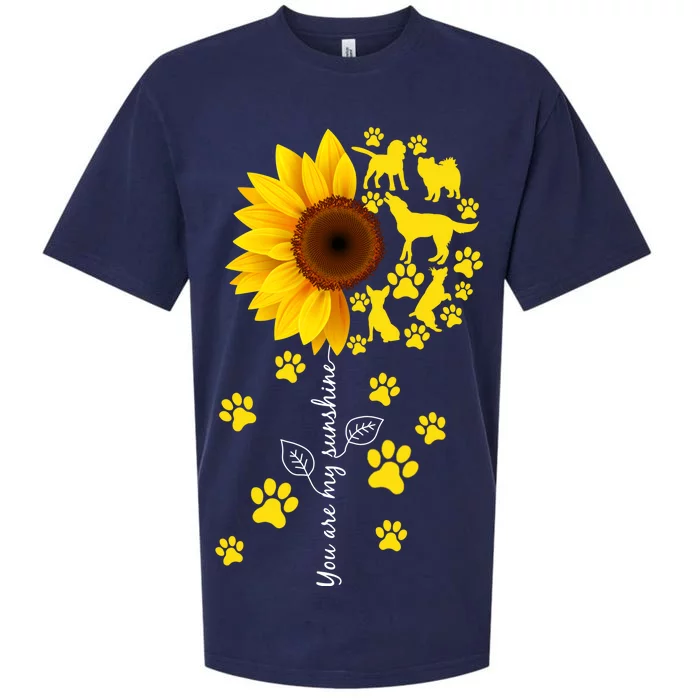 Cute You Are My Sunshine Sunflower Dogs Sueded Cloud Jersey T-Shirt