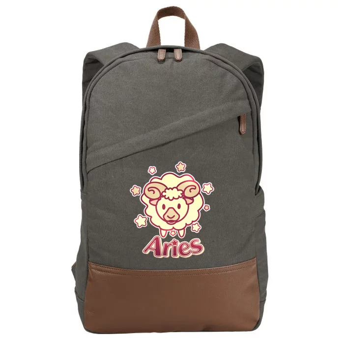 Cute Zodiac Aries Ram Cotton Canvas Backpack