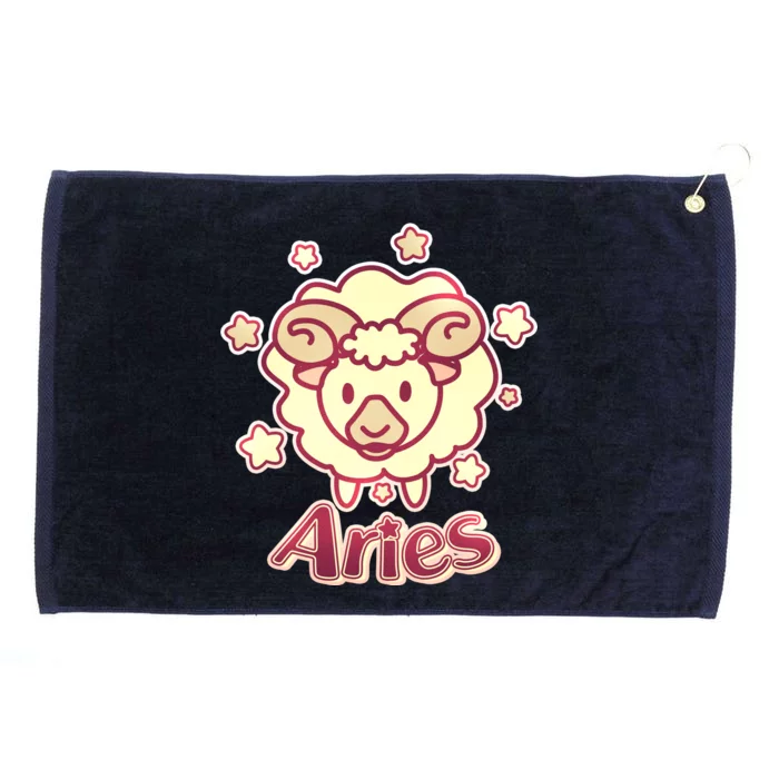 Cute Zodiac Aries Ram Grommeted Golf Towel