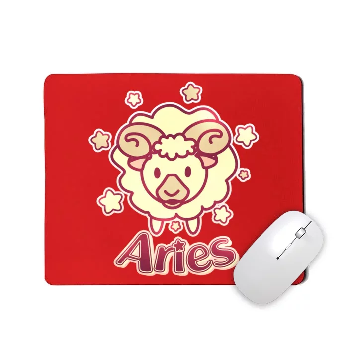 Cute Zodiac Aries Ram Mousepad