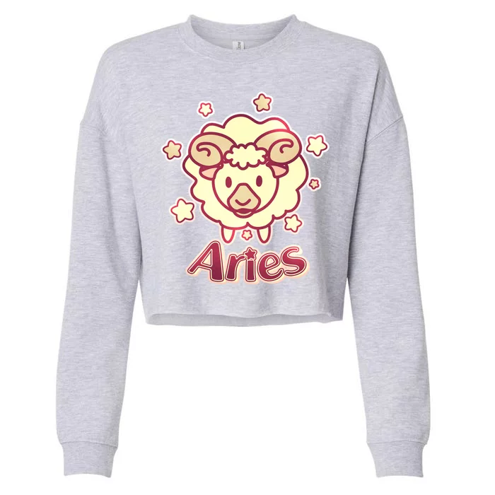 Cute Zodiac Aries Ram Cropped Pullover Crew