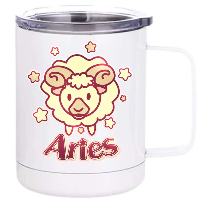 Cute Zodiac Aries Ram Front & Back 12oz Stainless Steel Tumbler Cup