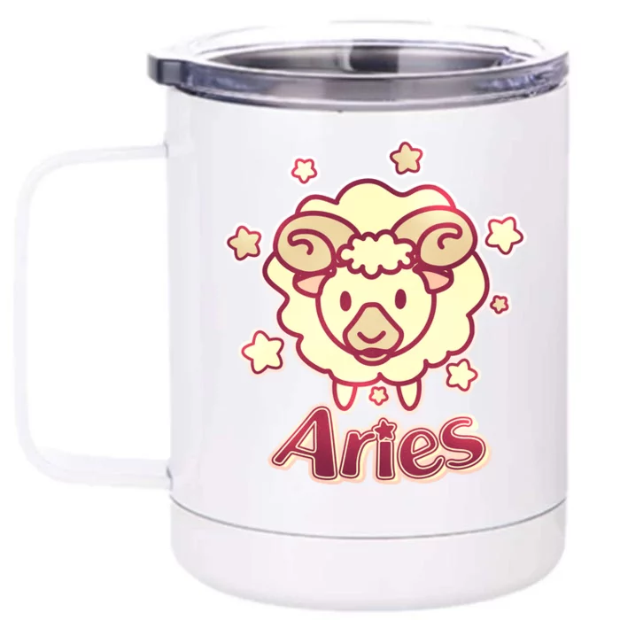 Cute Zodiac Aries Ram Front & Back 12oz Stainless Steel Tumbler Cup