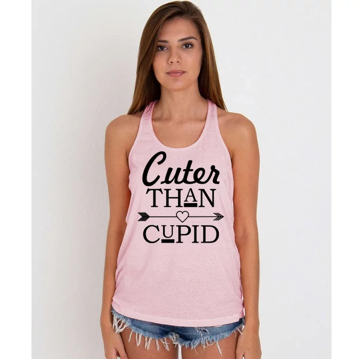 Cuter Than Cupid Funny Cute Valentines Women's Knotted Racerback Tank