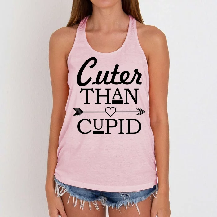 Cuter Than Cupid Funny Cute Valentines Women's Knotted Racerback Tank