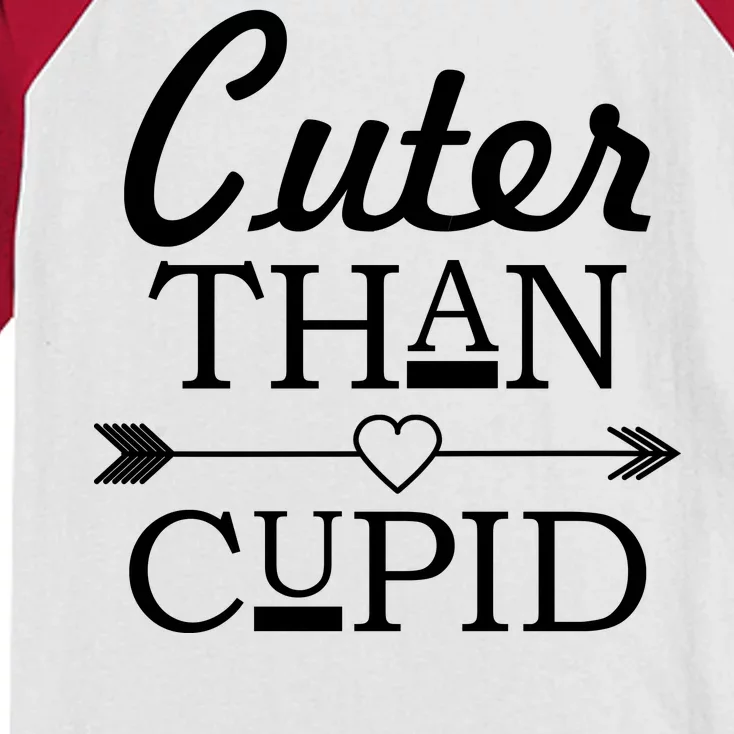 Cuter Than Cupid Funny Cute Valentines Kids Colorblock Raglan Jersey