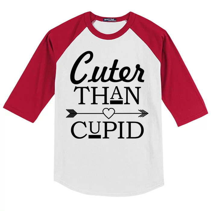 Cuter Than Cupid Funny Cute Valentines Kids Colorblock Raglan Jersey